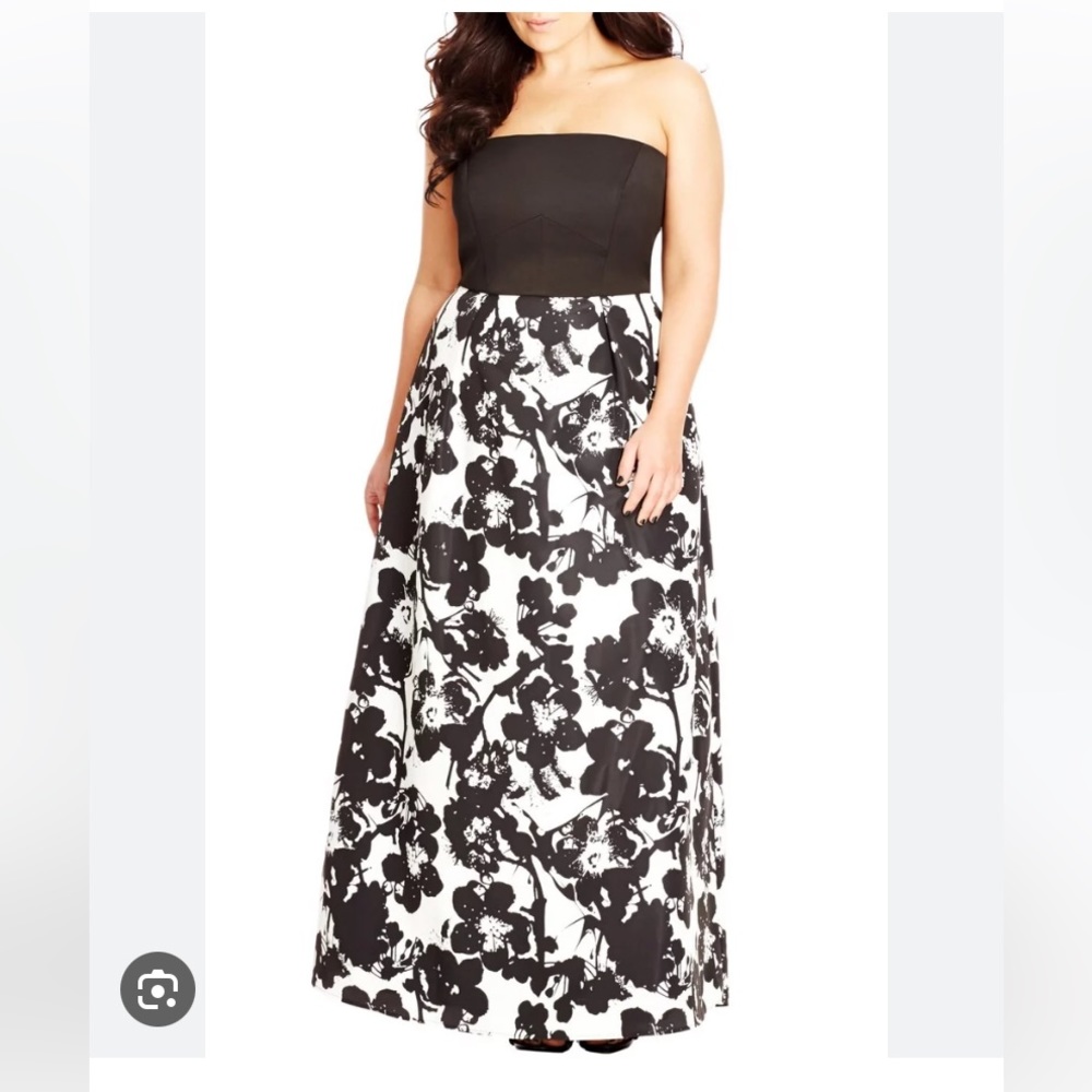 City Chic Painted Poppy Dress 16 (S)